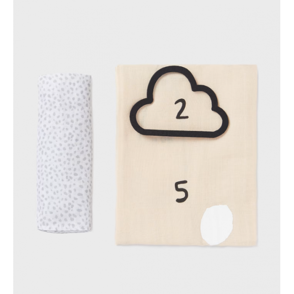 Mayoral Σετ 2 μουσελίνες με υψομετρητή μωρού μπεζ 25-19253-044