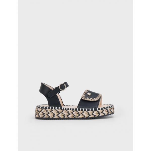 Mayoral Πλατφορμα γιουτα μαύρο χρυσό-25-43643-020