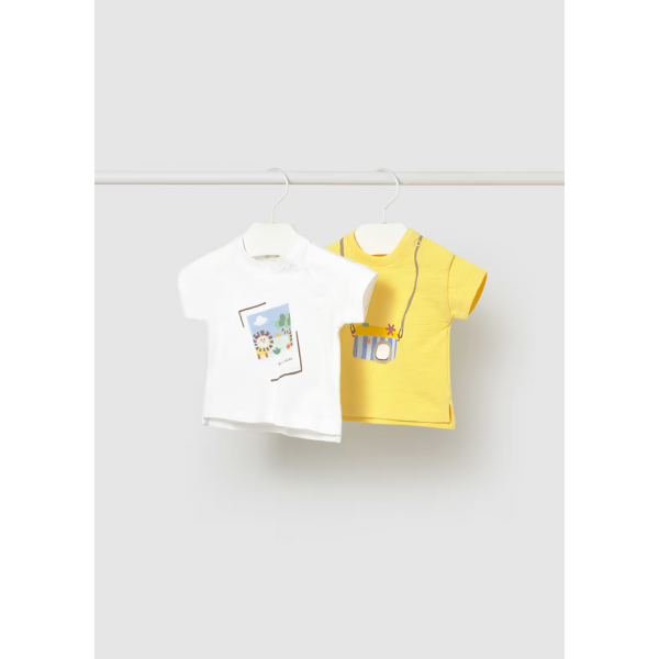 Mayoral Σετ 2 Μπλούζες Μουσταρδί 26-01074-016