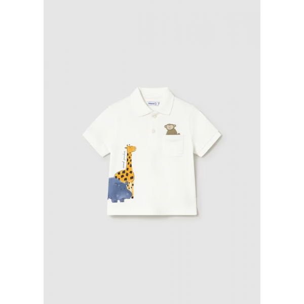 Mayoral Πολο κοντομανικη ζωο Κρεμ 26-01108-016