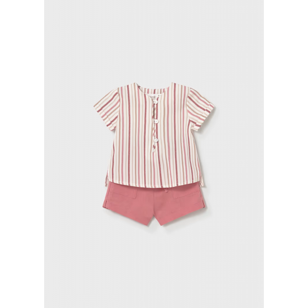 Mayoral Σετ παντελόνι κοντό πουκάμισο Τερακότα 26-01280-044