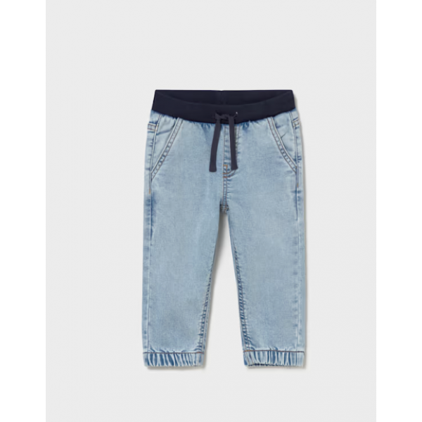 Mayoral Παντελονι soft denim jogger Τζιν ανοιχτό 26-01520-068