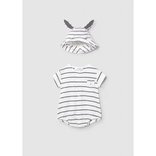 Mayoral Φορμάκι και καπέλο Blanco-Pizarra 26-01606-096