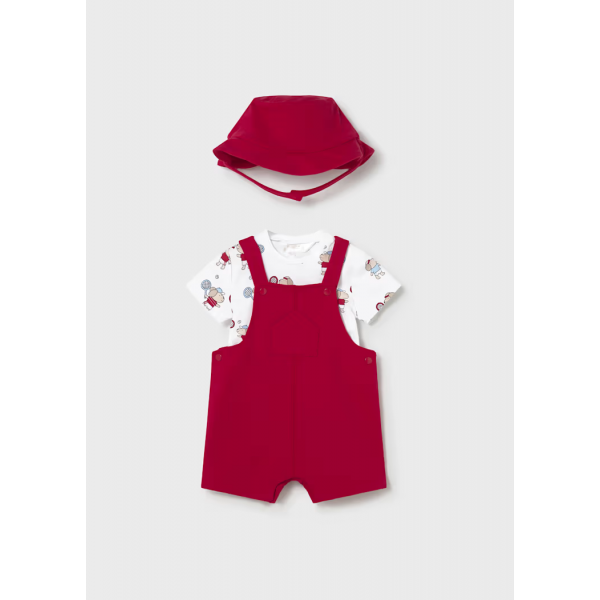 Mayoral Σετ σαλοπέτα και καπέλο μακό Κόκκινο 26-01624-053