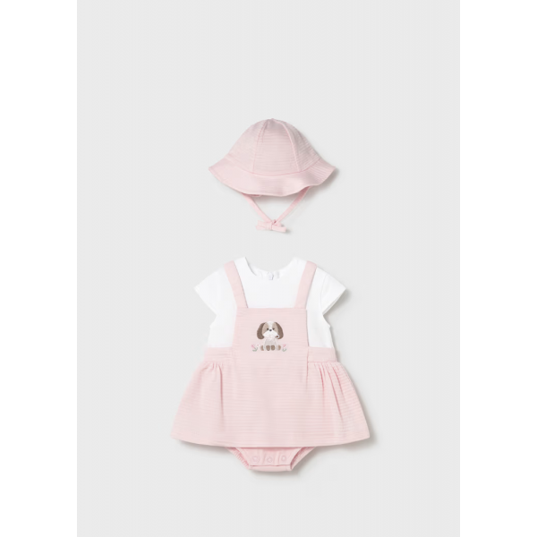 Mayoral Φορμάκι  φούστα με καπέλο Ροζ μπεμπέ 26-01631-047