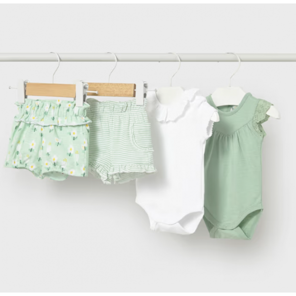 Mayoral Σετ 2 κορμάκια και 2 σορτς μακό Φύκι 26-01640-047