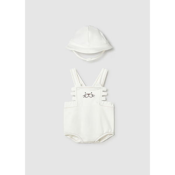 Mayoral Σαλοπέτα κοντή και καπέλο Λευκό 26-01650-030
