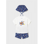 Mayoral Σετ μακο σταμπα με καπελο Μπλε σκούρο 26-01667-082