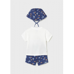 Mayoral Σετ μακο σταμπα με καπελο Μπλε σκούρο 26-01667-082