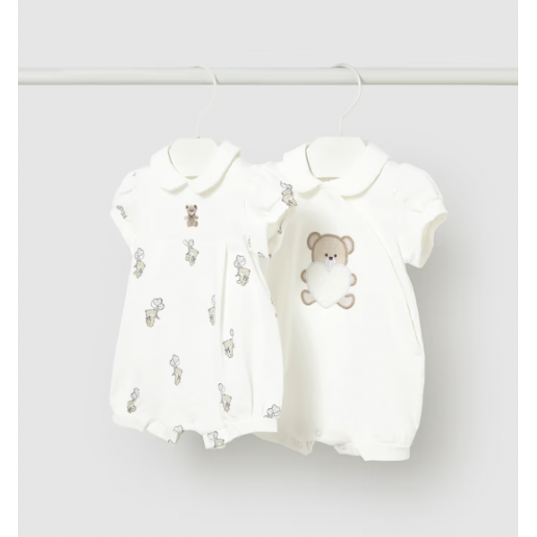 Mayoral Σετ 2 φορμάκια αμπιγέ κοντά Εκρού 26-01704-088