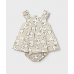 Mayoral Φόρεμα λινό σταμπωτό Μπεζ 26-01809-015