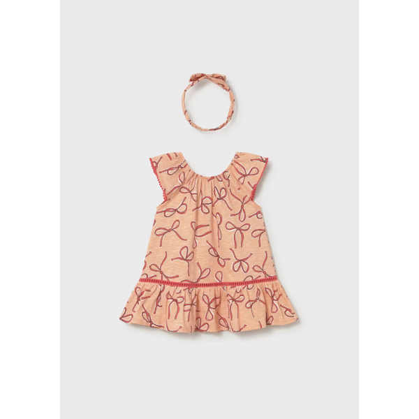 Mayoral Φόρεμα με φιόγκους και στέκα Μανταρινί 26-01923-072