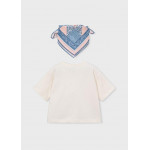 Mayoral Μπλούζα με μαντήλι μπλε 26-03009-089