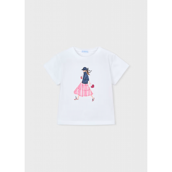 Mayoral Μπλούζα κοντομάνικη Λευκό 26-03011-077