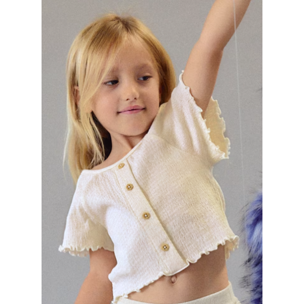 Mayoral Μπλούζα κοντομάνικη Μπεζ 26-03014-015