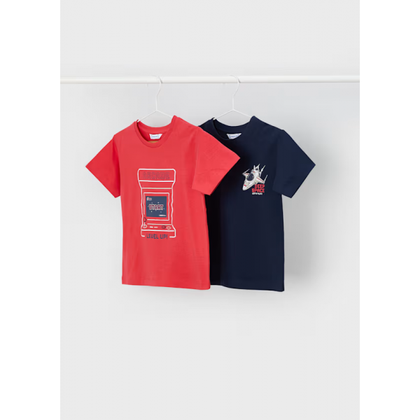 Mayoral Σετ 2 μπλουζακια Κόκκινο 26-03063-062