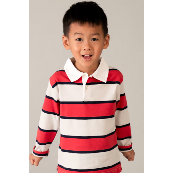 Mayoral Μπλούζα Πόλο ριγέ Κόκκινο 26-03111-091