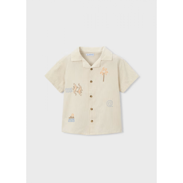 Mayoral Πουκαμισο κοντομανικο κεντητο Λινό 26-03114-021