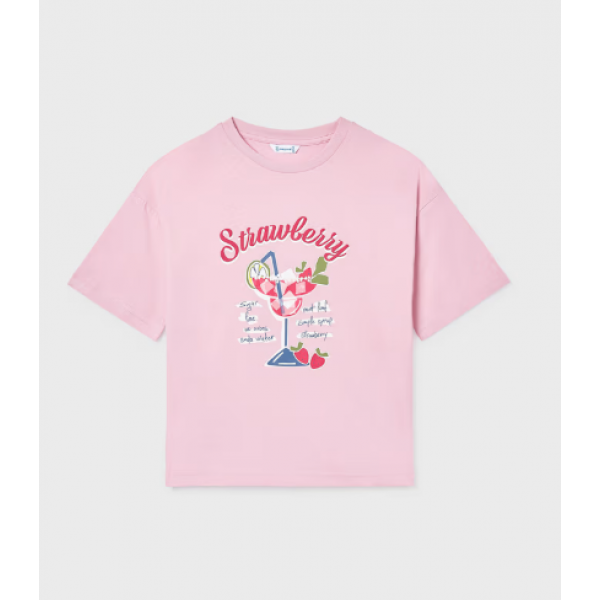 Mayoral Μπλούζα κοντομάνικη σχέδιο Ροζ 26-06011-015