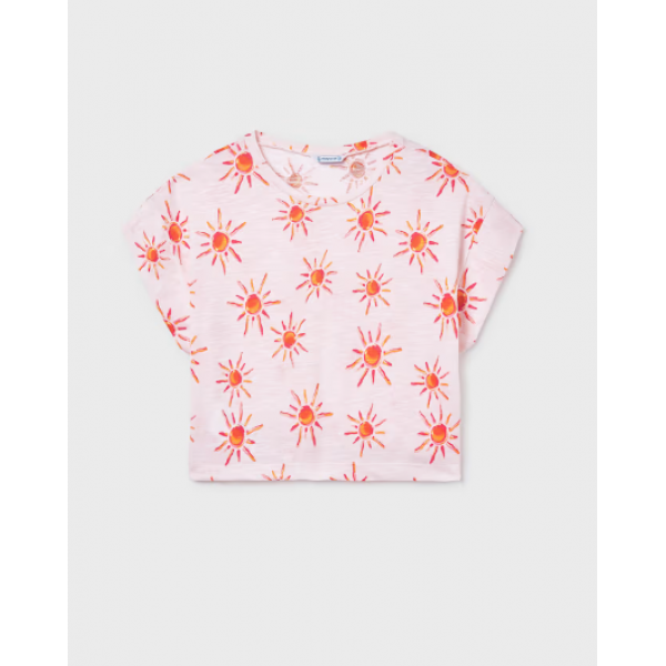 Mayoral Μπλούζα κοντομάνικη σταμπωτή Σομόν 26-06012-019