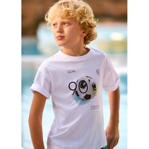 Mayoral Μπλούζα κοντομάνικη  Λευκό 26-06036-030