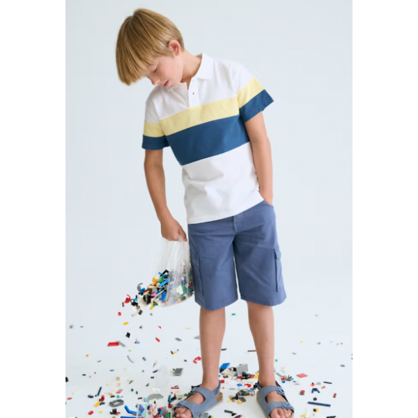 Mayoral Πόλο κοντομάνικο Λευκό-Λεμόνι 26-06168-095