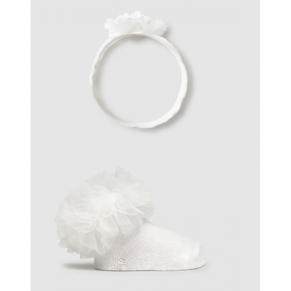 Mayoral Σετ κορδέλα και κάλτσες Λευκό 26-09055-035