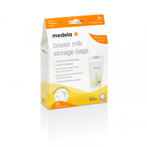 Medela Breastmilk Storage Bags Σακουλάκια Αποθήκευσης Μητρικού Γάλακτος 180ml (25τμχ) 008.0404