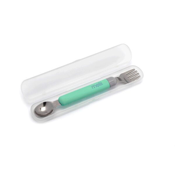 Melii Spork On the Go (σε θήκη) – Mint/Grey MEL11250