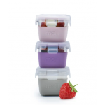 Melii – Glass Containers Σε Θήκες Σιλικόνης (160ml set of 3) – pink,purple,grey MEL16950