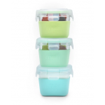 Melii – Glass Containers Σε Θήκες Σιλικόνης (160ml set of 3) – mint,blue,lime MEL16951