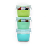 Melii Glass Containers σε θήκες σιλικόνης (160ml set of 3) – mint,blue,lime MEL16951 Melii Glass Containers σε θήκες σιλικόνης (160ml set of 3) – mint,blue,lime MEL16951