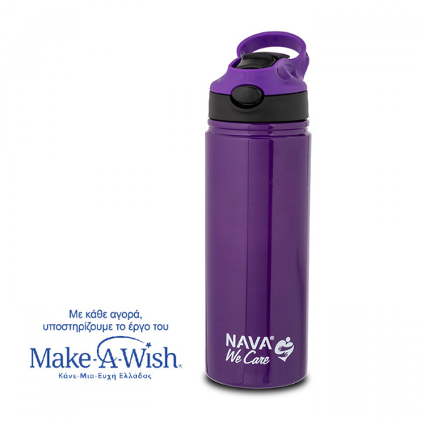 NAVA Θερμός μπουκάλι ανοξείδωτο "We Care" μωβ 500ml 10-016-052
