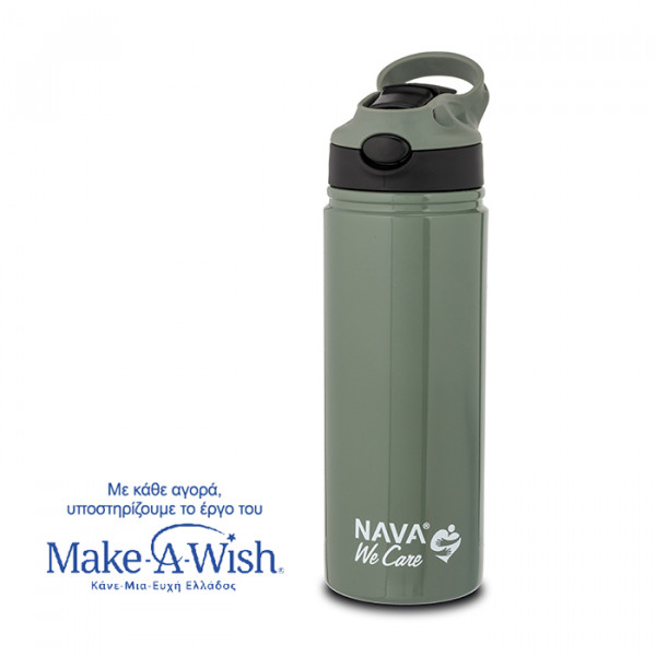 NAVA Θερμός μπουκάλι ανοξείδωτο "We Care" πράσινο 500ml 10-016-053