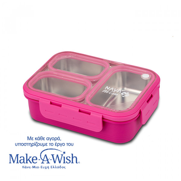 NAVA Δοχείο φαγητού Bento ανοξείδωτο ορθογώνιο "We Care", magenta 800ml 10-262-001