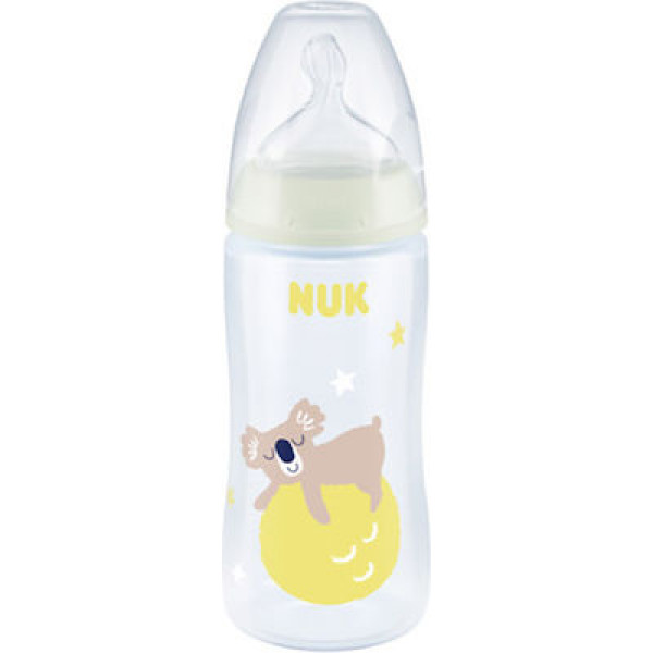 Nuk Πλαστικό Μπιμπερό First Choice Plus με Θηλή Σιλικόνης 300ml Night για 6-18 μηνών Κοάλα 741.142