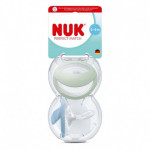 NUK Πιπίλα Σιλικόνης με Θήκη Perfect Match 0-6μηνών Green Blue 2τμχ 175.338