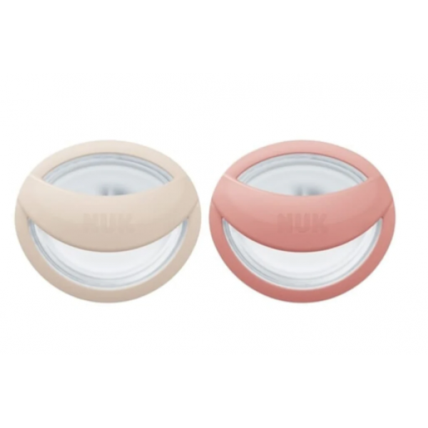 NUK Πιπίλα Σιλικόνης με Θήκη Perfect Match 0-6μηνών Κόκκινο Μπεζ 2τμχ 175.339