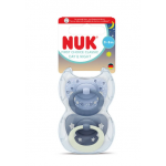 NUK Πιπίλες  Σιλικόνης με Θήκη First Choice Night 18-36 μηνών Μπλε 177.263