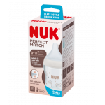 Nuk Perfect Match Mπιμπερό Γυάλινο Με Μαλακή Θηλή Σιλικόνης 0m+ Rainbow 211.036raindow