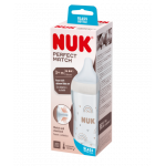 Nuk Perfect Match Mπιμπερό Γυάλινο Με Μαλακή Θηλή Σιλικόνης 3m+ Rainbow 212.009raindow