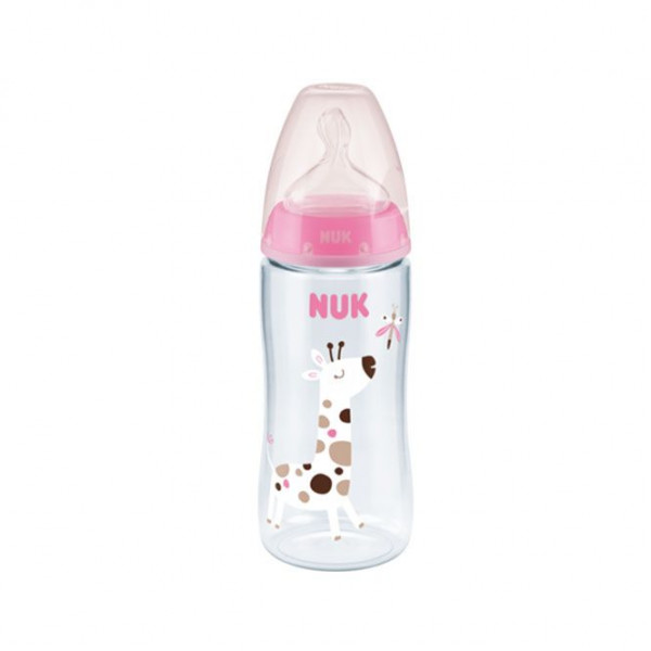 Nuk Μπιμπερό First Choice Plus 6-18m με Δείκτη Ελέγχου Θερμοκρασίας 360ml Ροζ 216.248pink