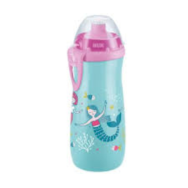 Nuk First Choice Sports Cup με Καπάκι Push-Pull Γοργόνα Ροζ 450ml 24m+ 255.412roz