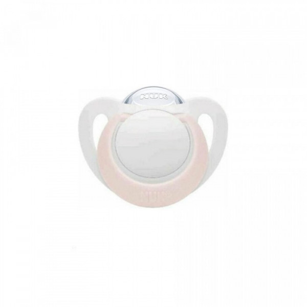 Nuk Star Πιπίλα Σιλικόνης με Θήκη 0-6m Ροζ 730.168pink