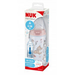 Nuk First Choice Plus Πλαστικό Μπιμπερό με Δείκτη Ελέγχου Θερμοκρασίας Θηλή Σιλικόνης 300ml Bambi 6-18m 741.486bambi