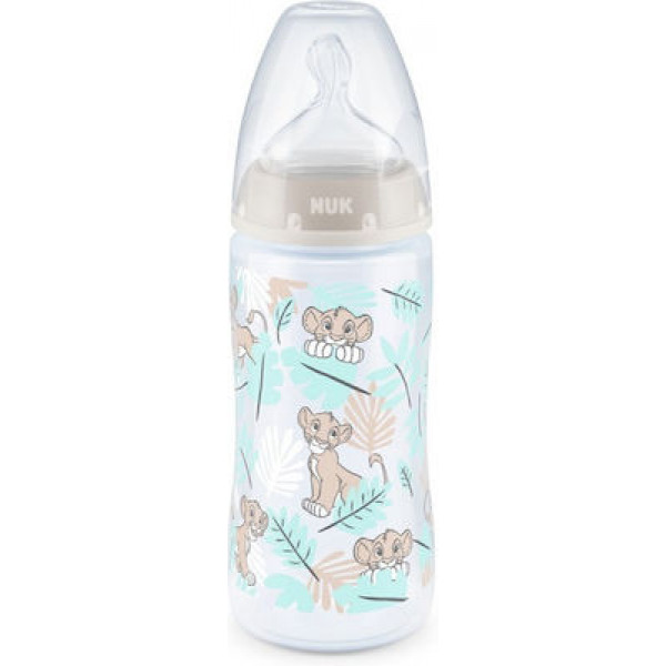 Nuk Πλαστικό Μπιμπερό First Choice Plus με Θηλή Σιλικόνης 300ml για 6-18 μηνών Lion King 741.764