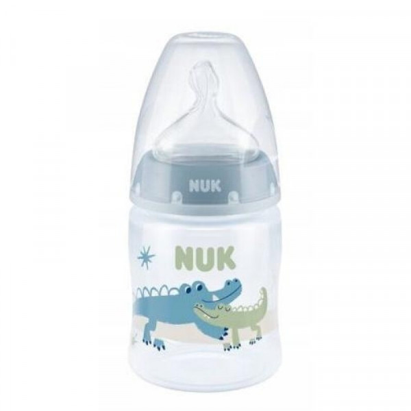 NUK Μπιμπερό First Choice+ με Δείκτη Ελέγχου Θερμοκρασίας & Θηλή Σιλικόνης 150ml 0-6m Blue 743.875blue