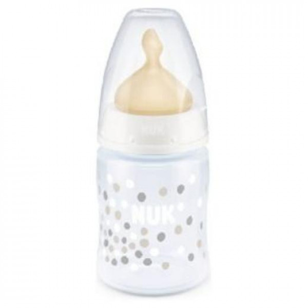 NUK Μπιμπερό First Choice+ PP (0-6m) 150ml Θηλή Latex με Δείκτη Ελέγχου Θερμοκρασίας White Polka Dots 743.887
