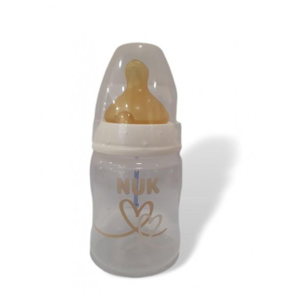 NUK Μπιμπερό First Choice+ (0-6m) 150ml Θηλή Latex με Δείκτη Ελέγχου Θερμοκρασίας White Heart 743.887