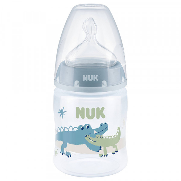 NUK Μπιμπερό First Choice+ με Δείκτη Ελέγχου Θερμοκρασίας & Θηλή Σιλικόνης 150ml 0-6 Μηνών Blue 743.889Blue